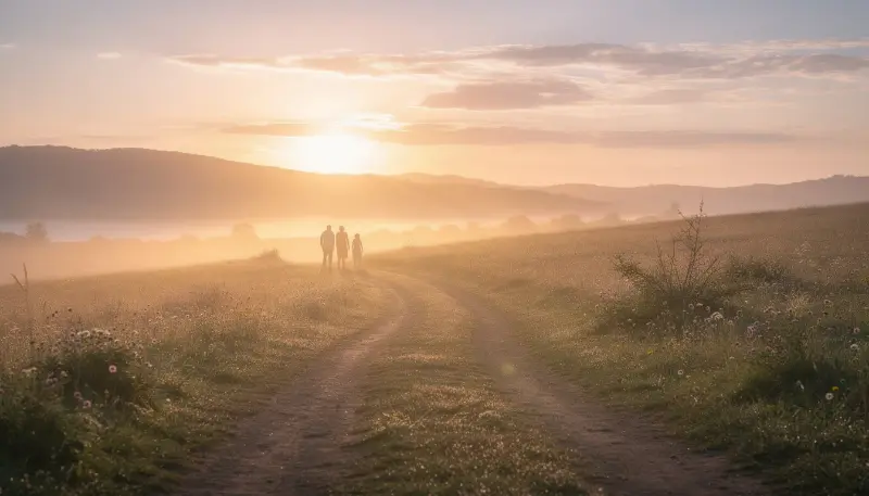 The image depicts a person walking confidently along a path, symbolizing progress in their recovery journey, while supportive figures in the background represent the encouragement found in intensive outpatient treatment and group therapy settings. This scene highlights the importance of community and support in overcoming substance use disorders and achieving successful treatment outcomes.