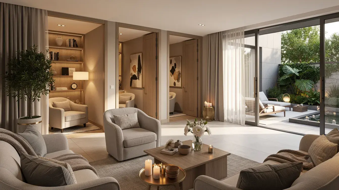 The image depicts a luxurious treatment facility designed for individuals experiencing opioid withdrawal, featuring comfortable amenities and private spaces to ensure a tranquil environment. This facility provides medical support and professional supervision to help manage withdrawal symptoms and promote lasting recovery from opioid dependence
